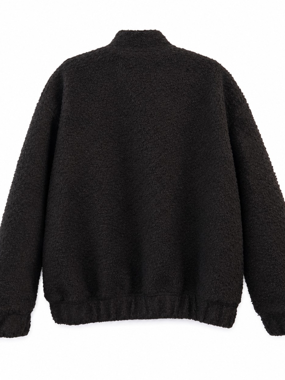 Zara Black Teddy Sherpa Zip-Up Jacket Size M - Picture 4 of 6